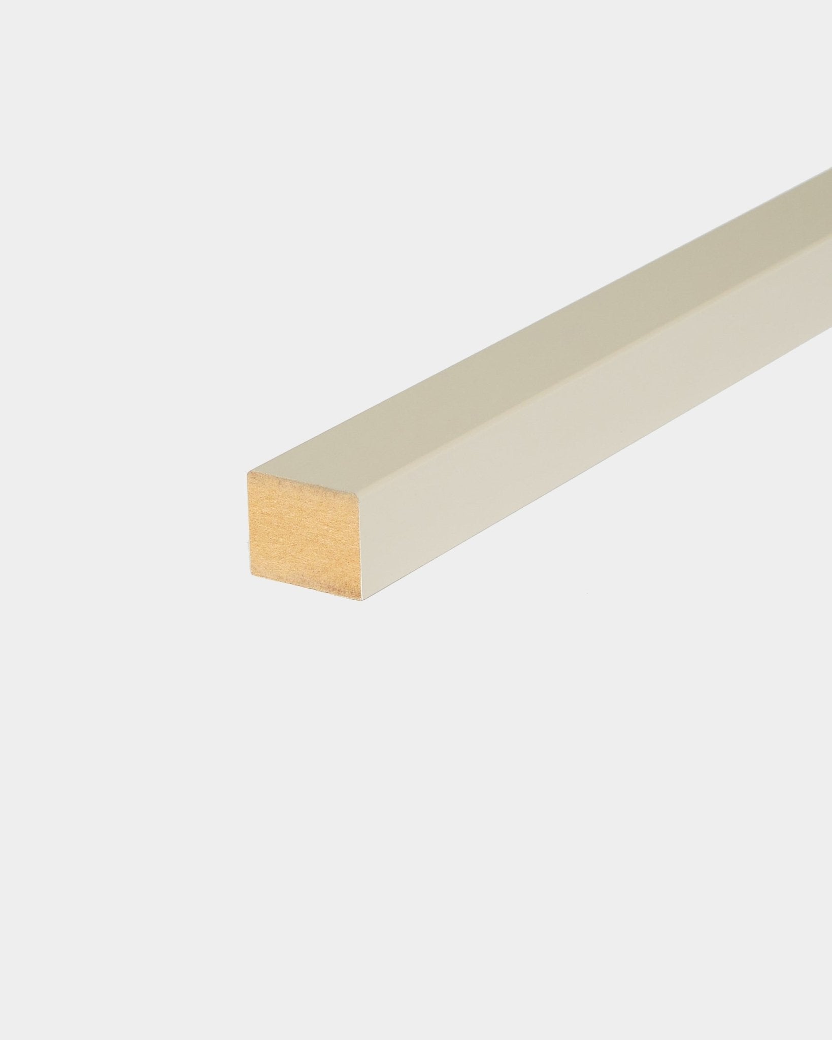 WoodUpp End Lamella in Stone finish, 2.2 cm, acoustic panel accessory for MDF frame or panel walls, displayed on a plain white background.