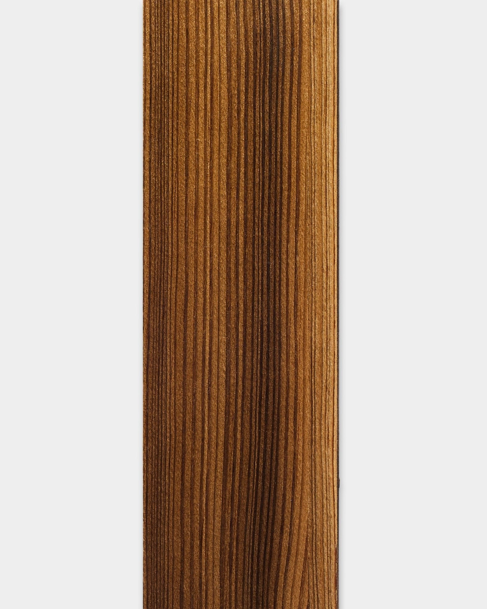 Rustic Smoked Larch Lamella, 240 cm by WoodUpp—smooth, dark wood slat designed for Akupanel acoustic panels or as a replacement panel slat.