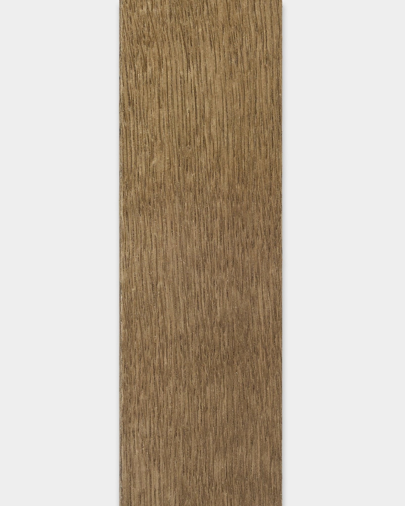 WoodUpp Lamella acoustic panel plank in Rustic Grey Oak, 240 cm, featuring visible wood grain and smooth edges on a white background.