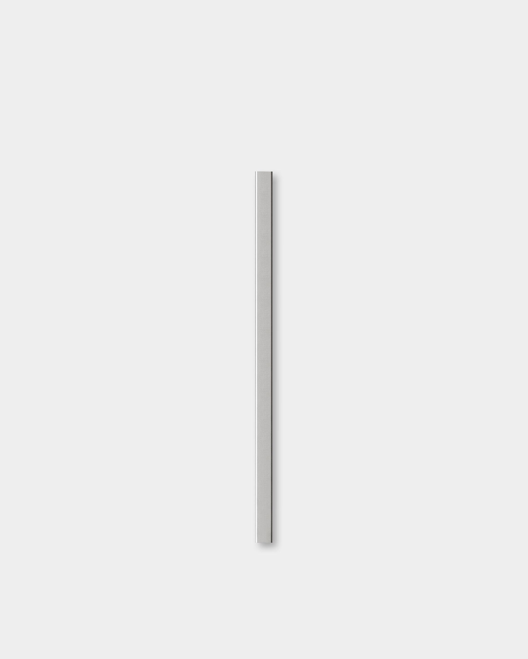 The Liva | Cover in polished steel (60 cm) by WoodUpp displayed on a light gray background, highlighting its minimalist Nordic acoustic panel design.