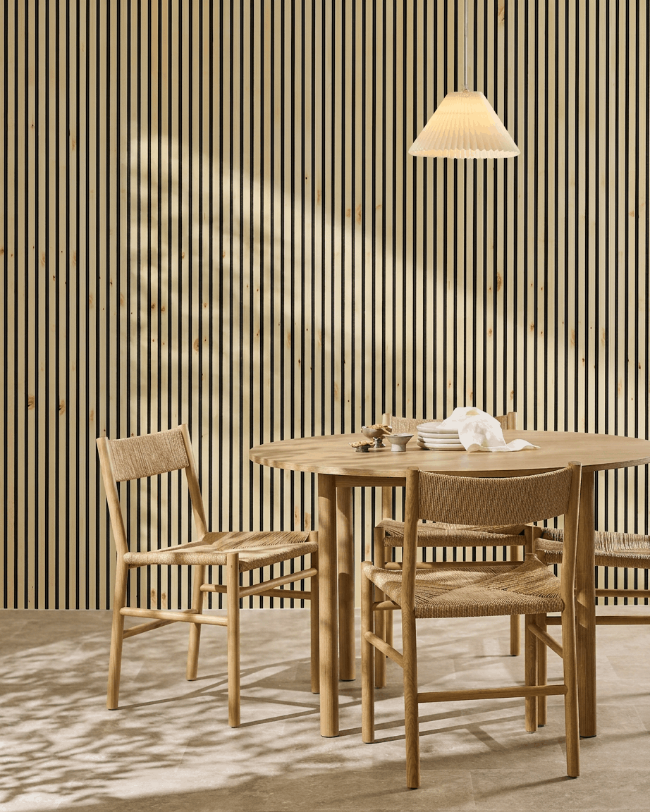 Akupanel | Acoustic Panel / Natural Wood, Alp, Black Felt 300 x 60 cm